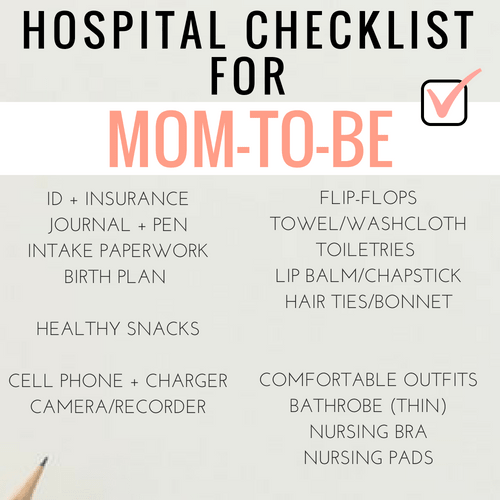 hospital bag checklist for mom-to-be