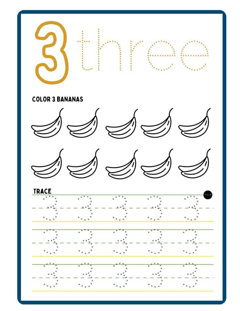 Number Practice Sheets Number 3